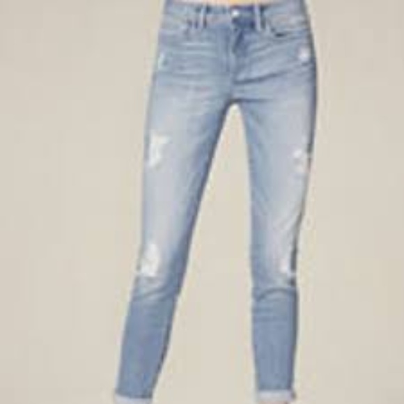 SOLD IN BUNDLE - BEBE DISTRESSED JEANS & WHITE BODYCON SHIRT - Picture 2 of 7
